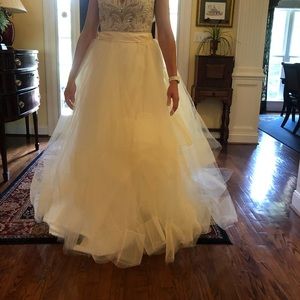 Custom Tulle Overskirt with Horsehair Trim